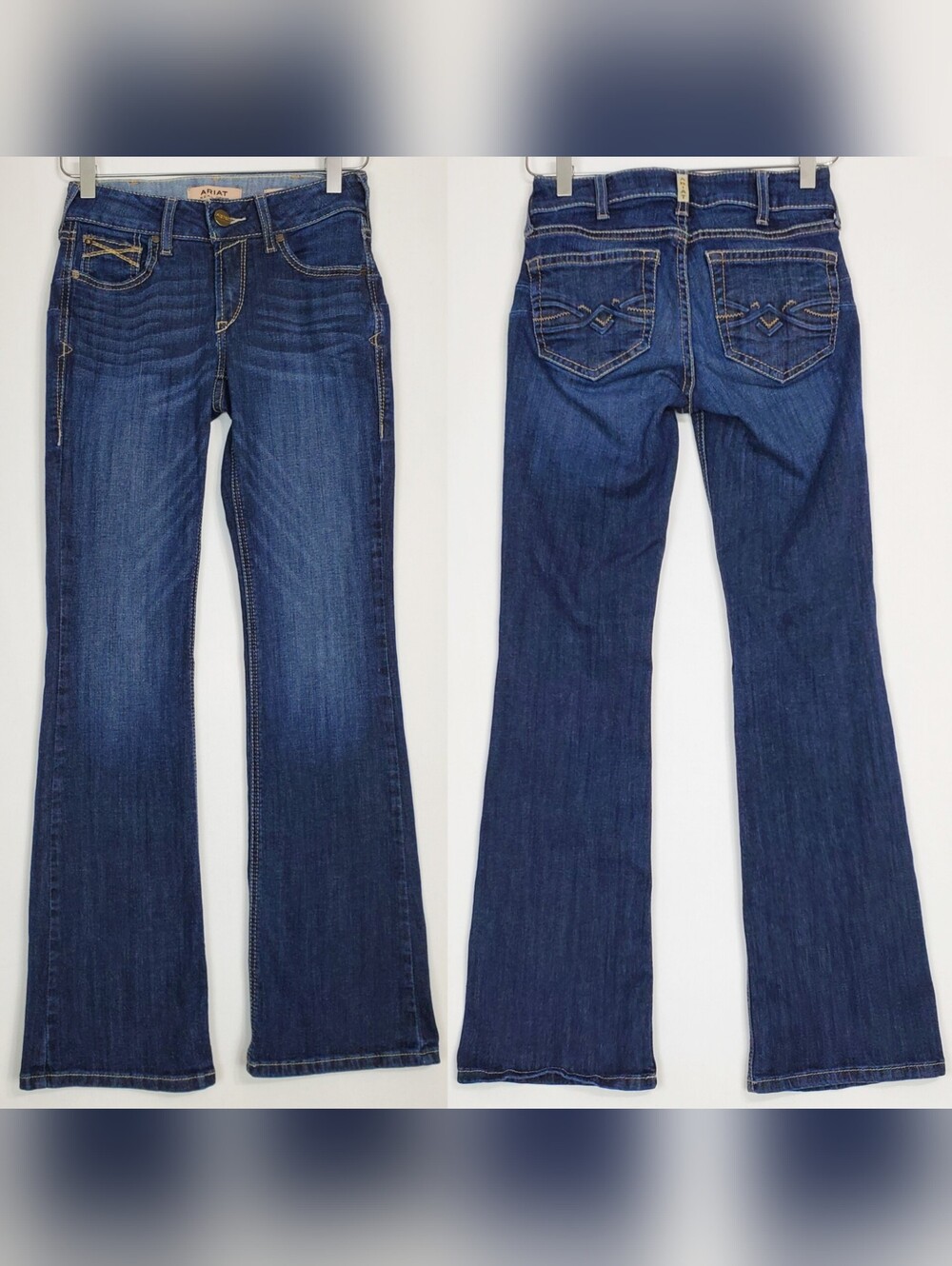 Ariat size 24 R perfect rise Desiree bootcut jeans midnight blue western cowgirl